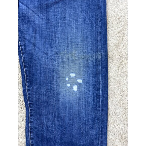 Vtg Guess Premium Rebel Jeans Men's 40x32 Straight Fit Blue Distressed Zip Poc - Picture 3 of 12